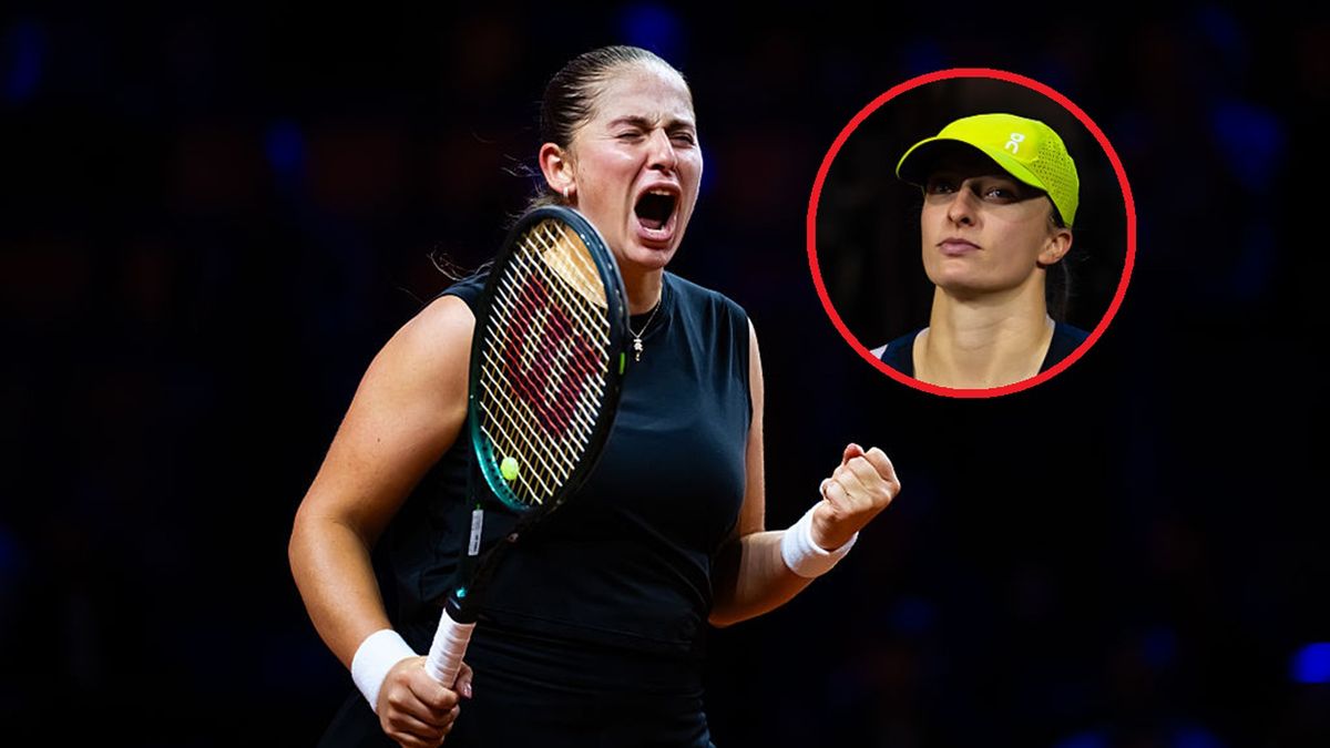 Getty Images / Robert Prange / Na głównym: Jelena Ostapenko, w kółku: Iga Świątek