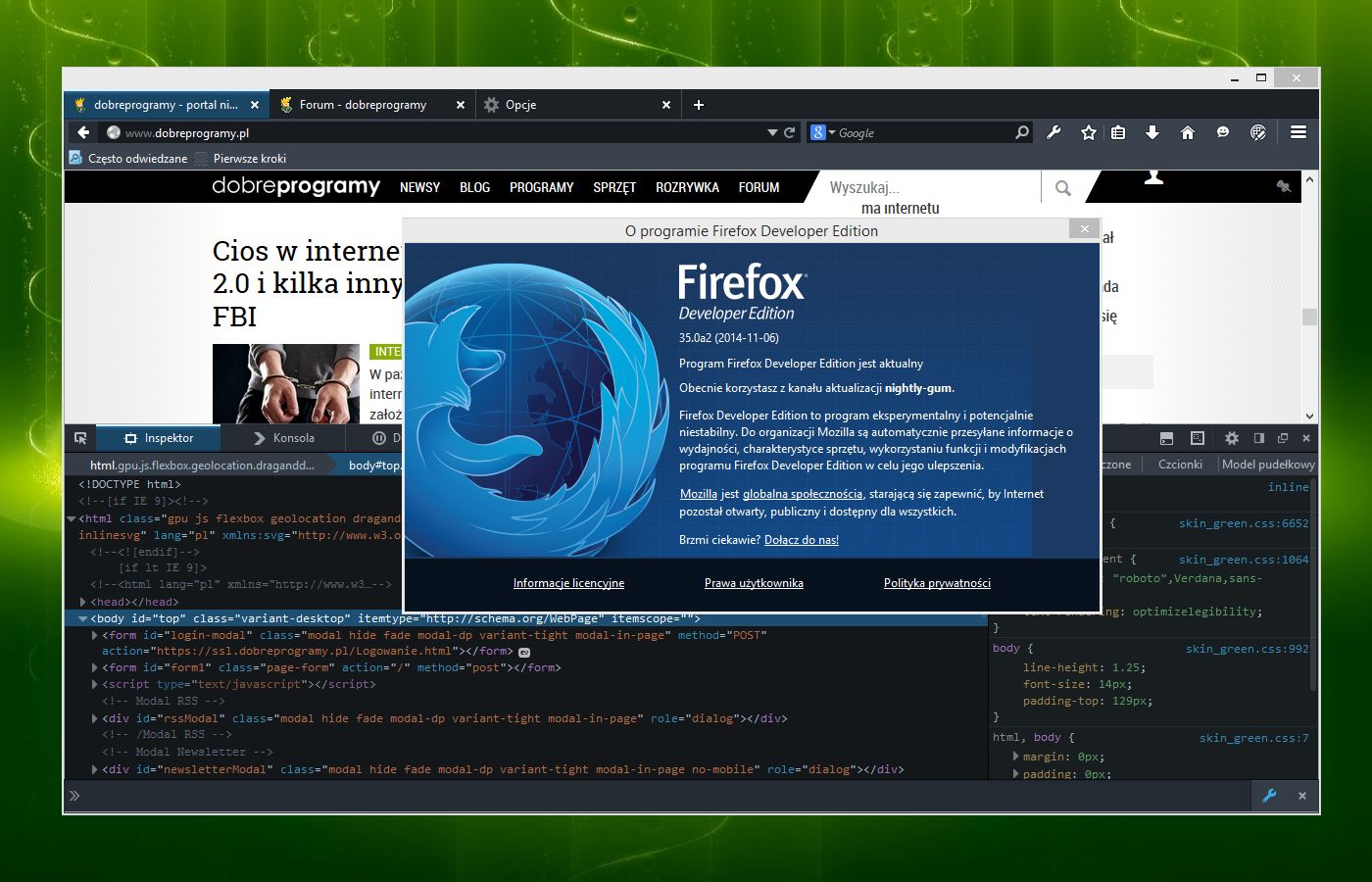 Firefox Developer Edition – pierwsze wrażenia