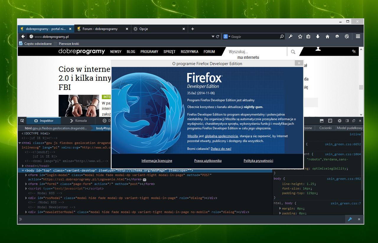 Firefox Developer Edition – pierwsze wrażenia