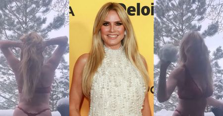 Heidi Klum w czerwonej koronkowej bieliźnie dokazuje na śniegu. Miło spędza czas na wczasach z ukochanym?