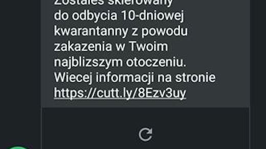 Mazowieckie. Jeśli zobaczysz taka wiadomość tekstowa na ekranie swojego telefonu, nie klikaj w link. To oszuści próbuję zmusić do zainstalowania aplikacji ze złośliwym oprogramowaniem
