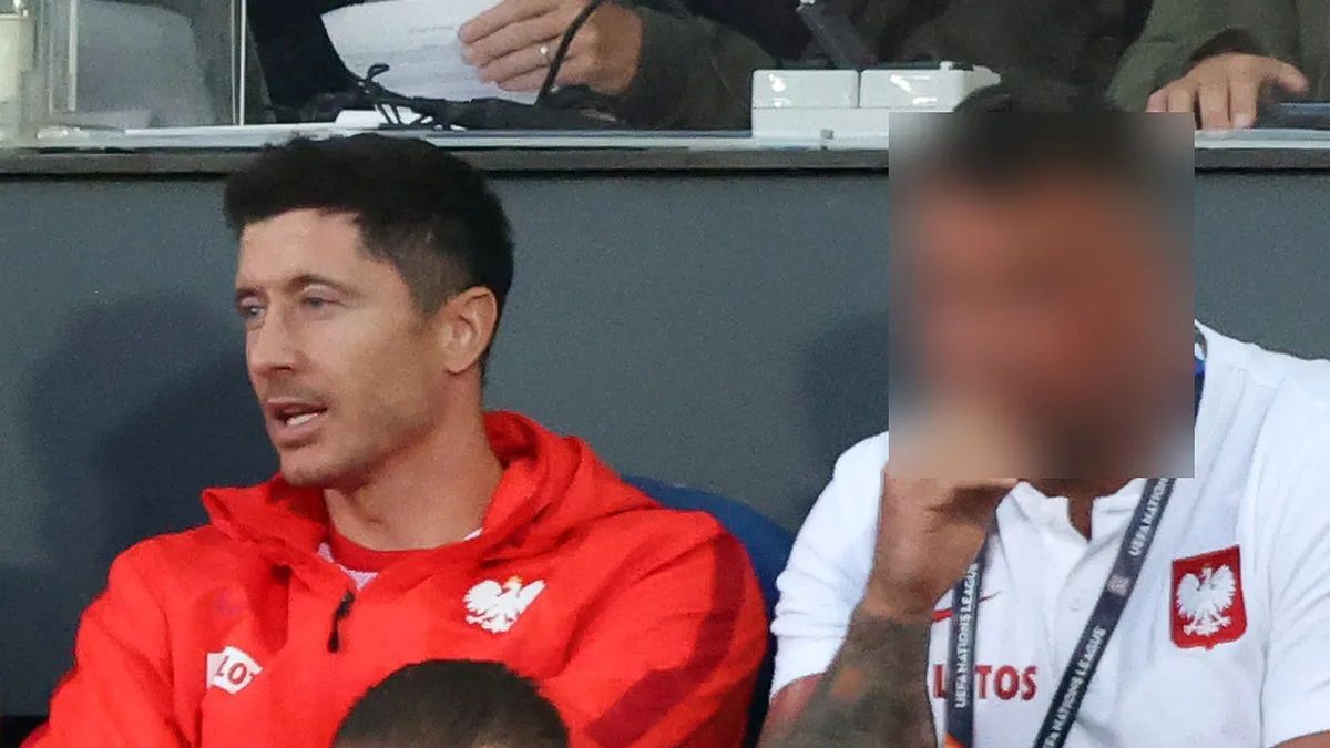 Robert Lewandowski i Dominik G na meczu Holandia - Polska w Rotterdamie