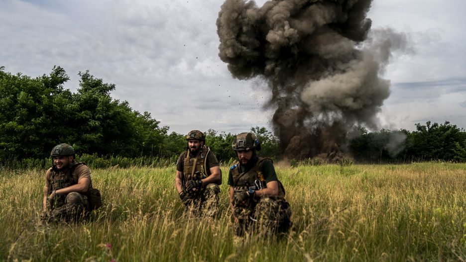 Detonacja min w obwodzie donieckim w Ukrainie 