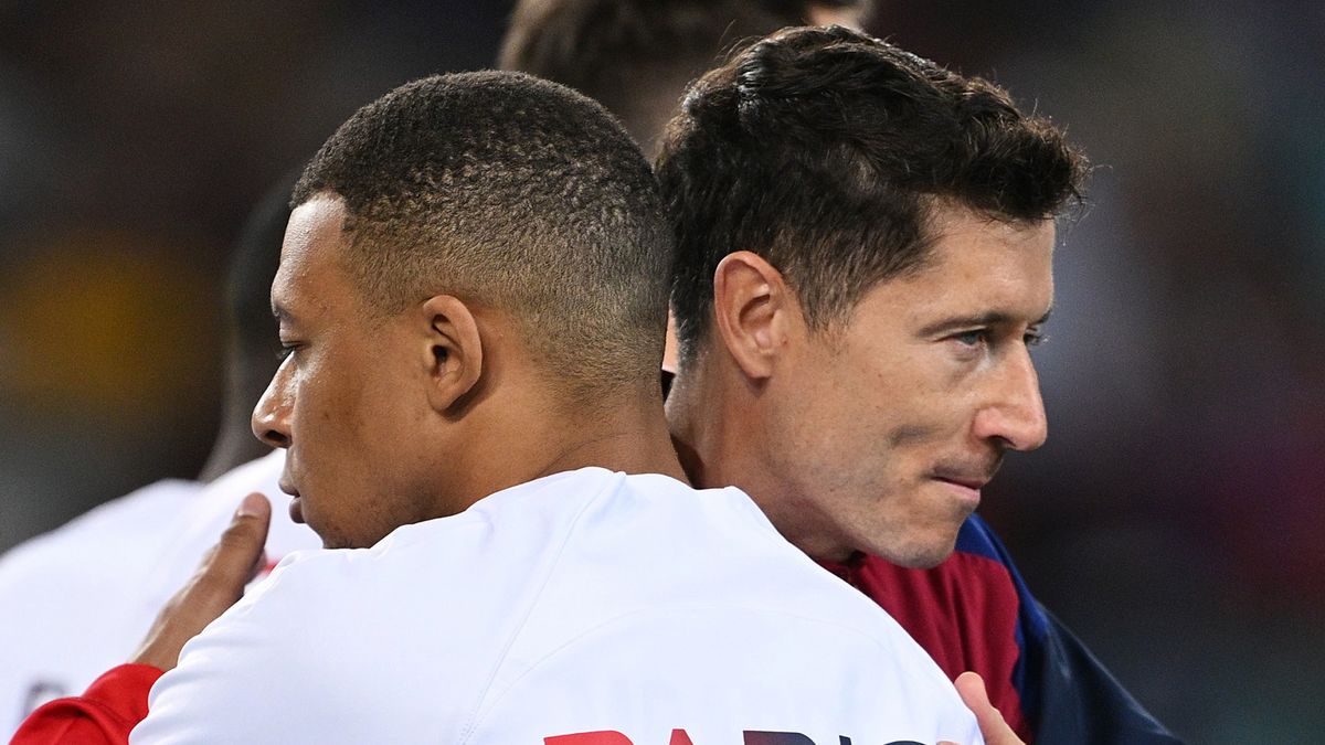 Getty Images / David Ramos / Na zdjęciu: Kylian Mbappe i Robert Lewandowski