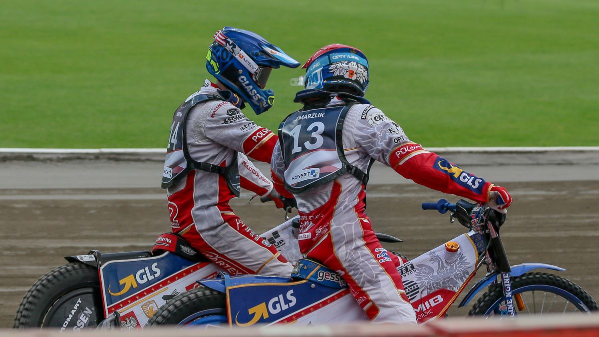 Kacper Woryna, Bartosz Zmarzlik w meczu Polska - Reszta Świata na Stadionie Śląskim