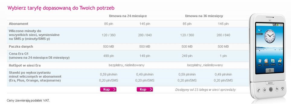 G1 wchodzi do sprzedaży w Erze 2
