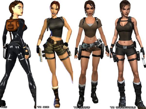 Skrócona wersja ewolucji panny Croft. Źródło: tombraiderchronicles.com