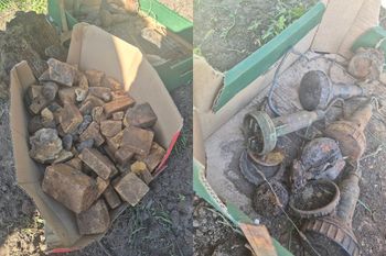 74 sztuki materiału wybuchowego i miny. Odkryli arsenał z czasów wojny