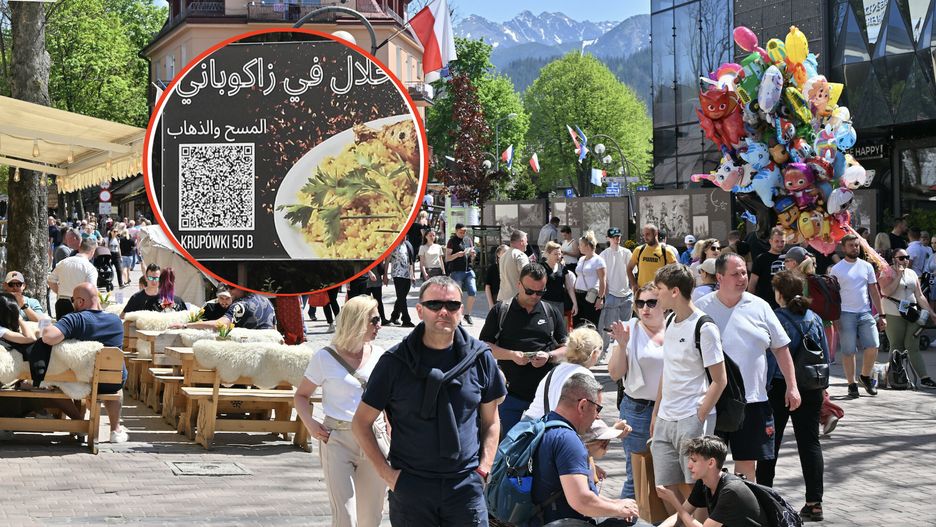 Zakopane przygotowuje się na nowych gości. Na Krupówkach pojawily się billboardy w języku arabskim
