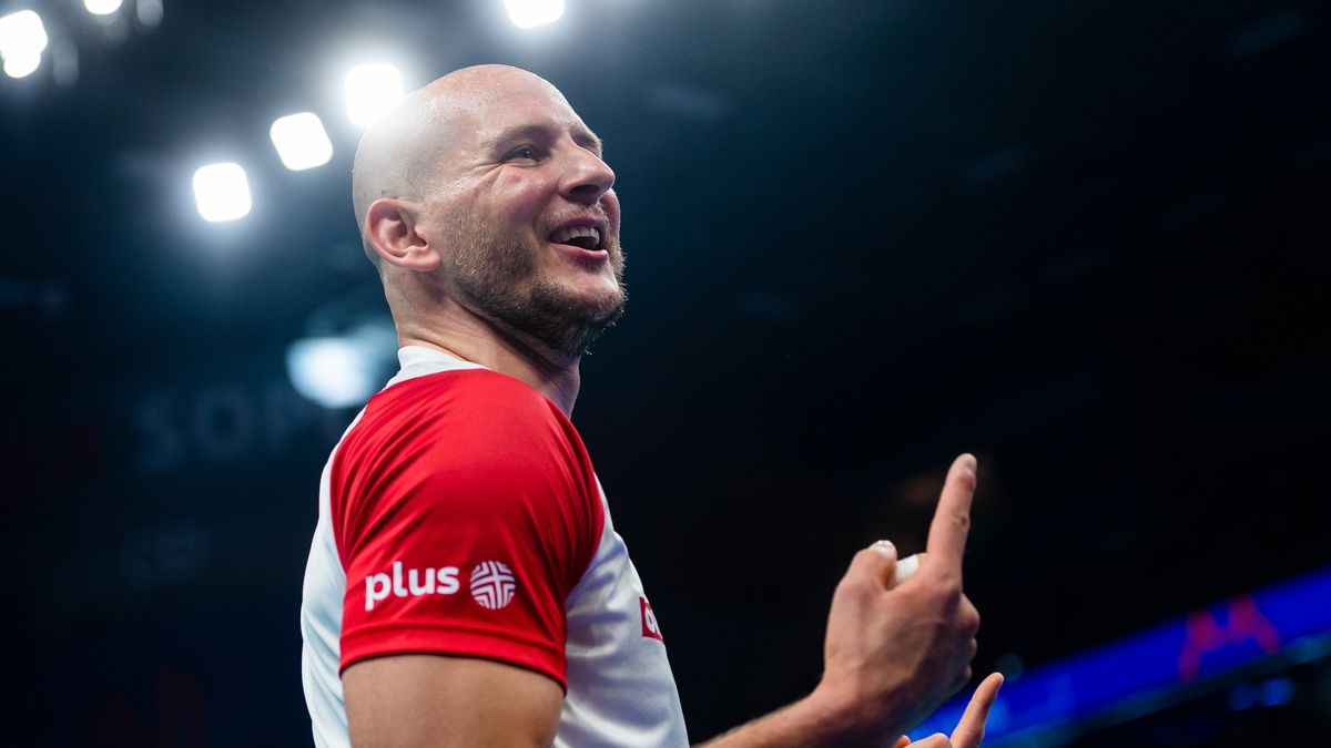 GDANSK, POLAND - JULY 09: Bartosz Kurek of Poland gestures during the Men Volleyball Nations League match between Poland and Netherland on July 9, 2022 in Gdansk, Poland. (Photo by Mateusz Slodkowski/DeFodi Images via Getty Images)