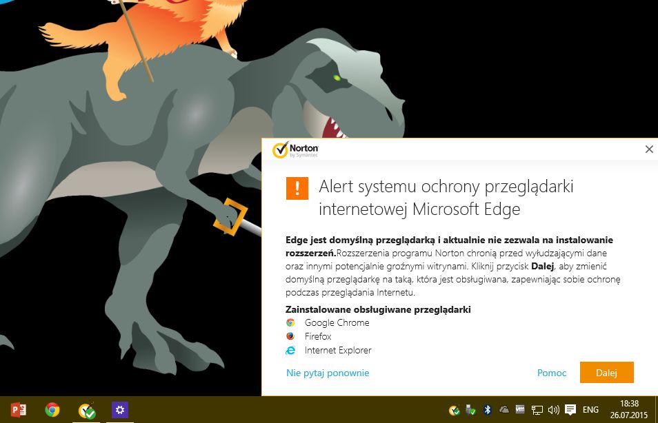 Pakiety Norton odradzają korzystanie z przeglądarki Microsoft Edge