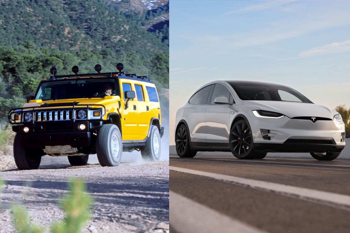 Hummer H2 i Tesla Model X to dwa bardzo różne SUV-y.