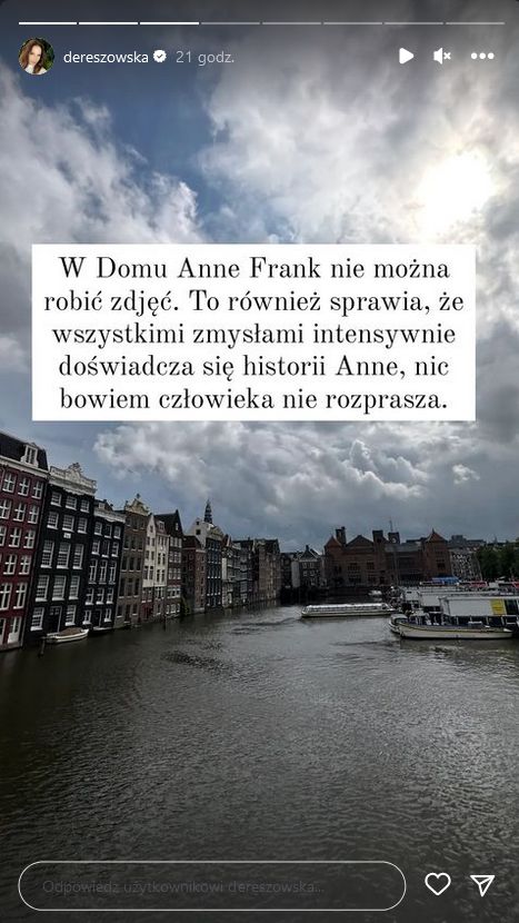 Anna Dereszowska relacjonuje pobyt w Amsterdamie