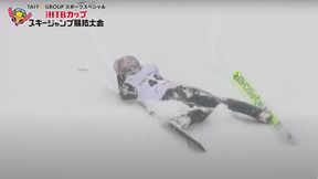 Przerażający upadek podczas konkursu skoków. Zawodnik długo się nie podnosił