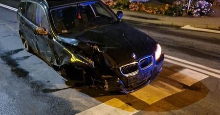 Wronki. Kierowca bmw uciekał z miejsca wypadku, choć miał urwane koło