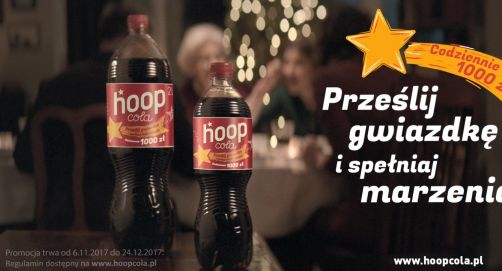 „Prześlij gwiazdkę i spełniaj marzenia” w świątecznej kampanii Hoop Coli (wideo)