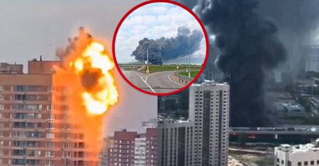Moskwa w ogniu. Nagrania z potężnego ataku dronów na stolicę Rosji