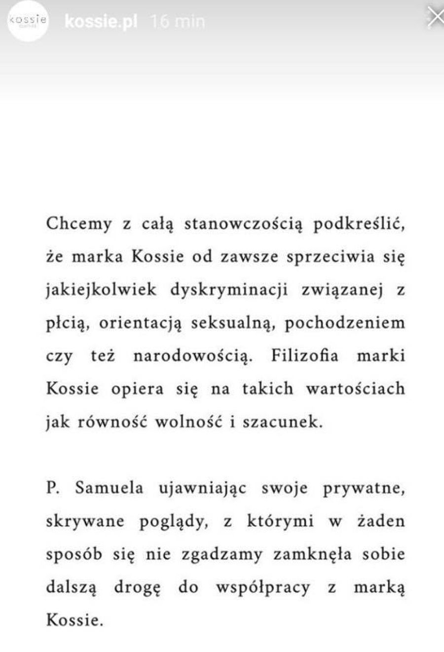 Marki odzieżowe odcinają się od Samueli Górskiej 