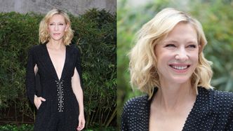 54-letnia Cate Blanchett w kombinezonie z GŁĘBOKIM dekoltem zachwyca w Mediolanie (ZDJĘCIA)