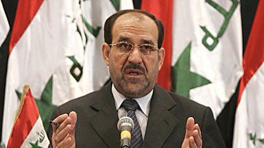 Nuri al-Maliki podczas konferencji prasowej