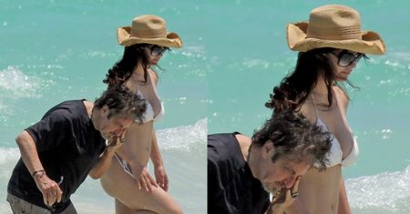 77-letni Al Pacino całuje na plaży 38-letnią kochankę! (ZDJĘCIA)