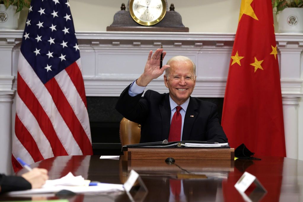 President Joe Biden before a virtual conversation with Xi Jinping. November 2021.