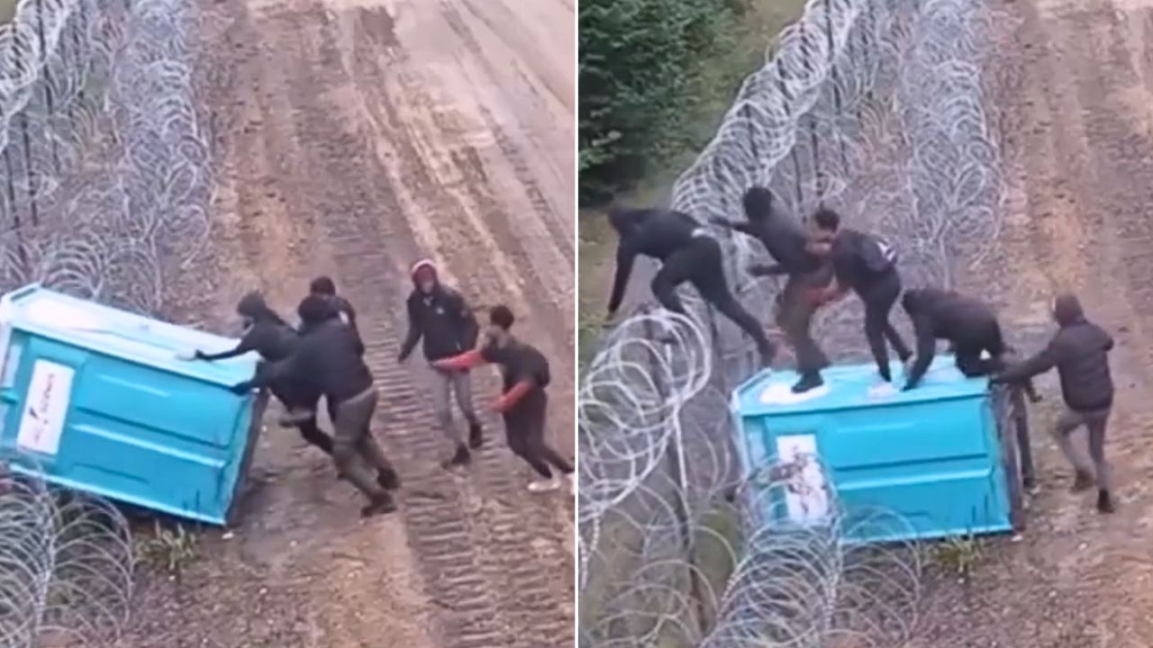 Kuriozalna próba przekroczenia granicy. Nielegalni migranci nagrani