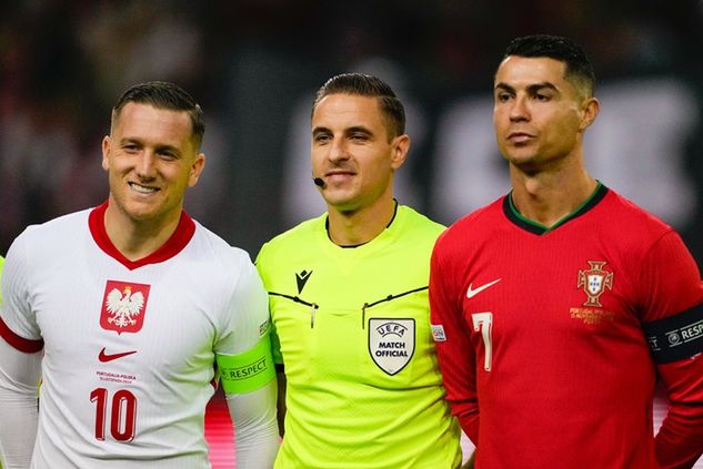 Piotr Zieliński i Cristiano Ronaldo przed meczem Portugalia - Polska / fot. GettyImages