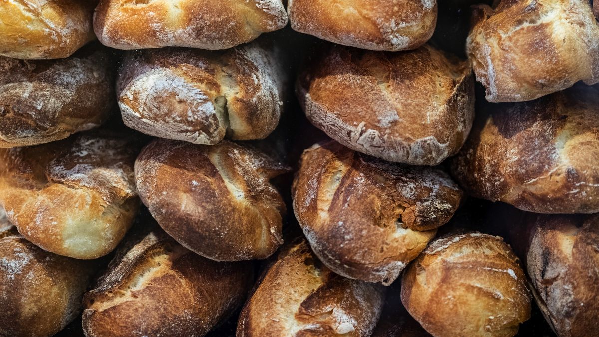 Freshly Baked BaguettesFreshly baked baguettes stacked inside a bakery in France. Photographer: Balint Porneczi/BloombergBloomberg Creative