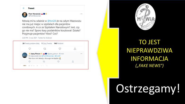 Fake newsy dotyczące Szpitala Narodowego