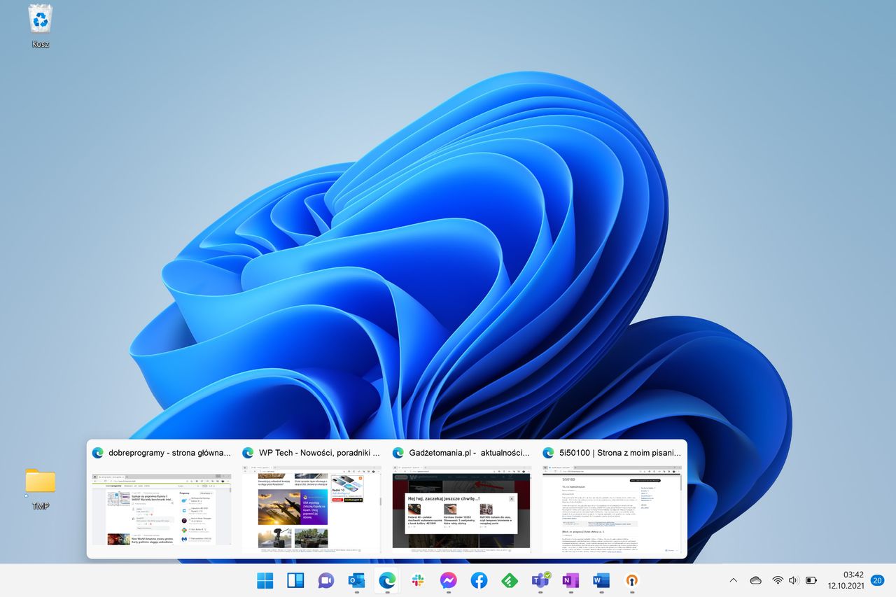 Windows 11, podgląd otwartych okien