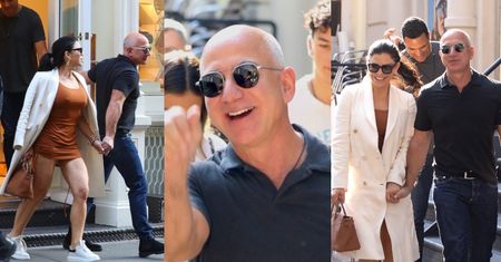 Najbogatszy człowiek świata Jeff Bezos robi zakupy w towarzystwie skąpo odzianej ukochanej, jej byłego partnera i jego obecnej żony (ZDJĘCIA)