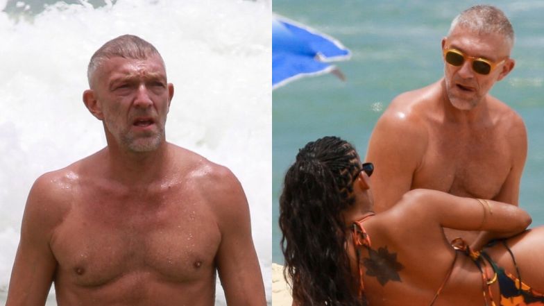 Vincent Cassel dokazuje na plaży z młodszą o 30-lat modelką
