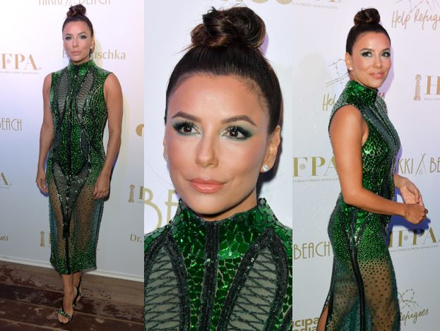 Cannes 2019: Połyskująca Eva Longoria podbija canneńskie salony w stroju kobiety-gada