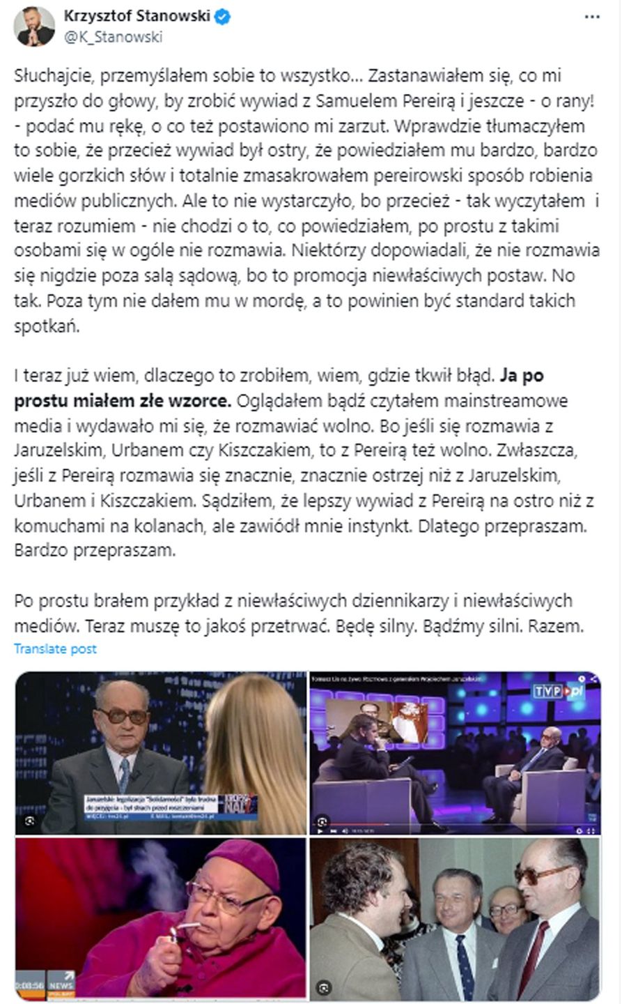Krzysztof Stanowski odpowiada na krytykę