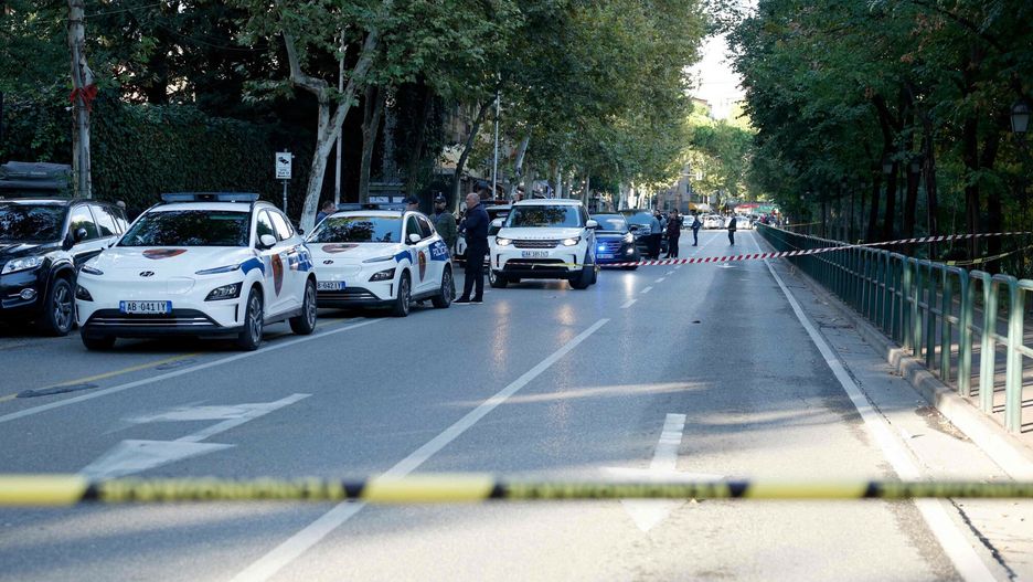 Temporary
Police secure the perimeter outside Tirana Appeal Court after a judge was shot dead, in Tirana, on October 6, 2025. A man on trial opened fire in a courtroom in the Albanian capital Tirana on October 6, 2025, killing Appeals Court Judge Astrit Kalaja who was presiding over the man's case when the man opened fire, police said. (Photo by Adnan Beci / AFP)
ADNAN BECI