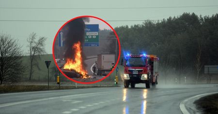 Samochód spłonął doszczętnie. Poważny wypadek na A6 w Szczecinie