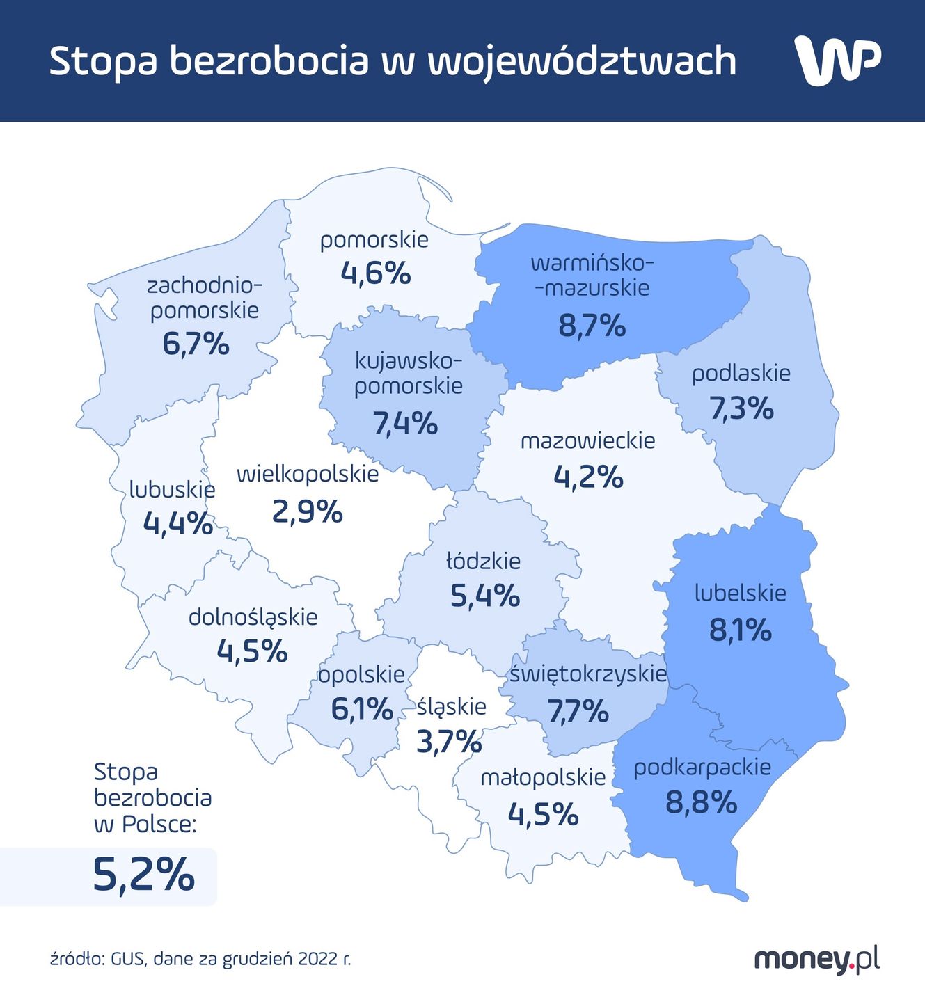 Bezrobocie w Polsce na grudzień 2022 r.