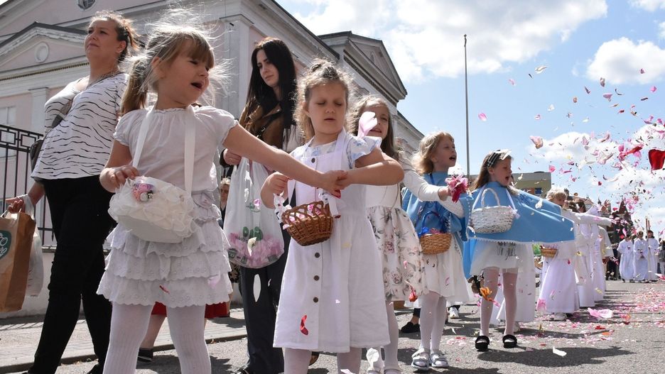 Procesja Bożego Ciała w centrum Malborka