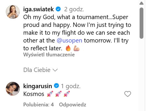 Kinga Rusin skomentowała zwycięstwo Igi Świątek w Cincinnati