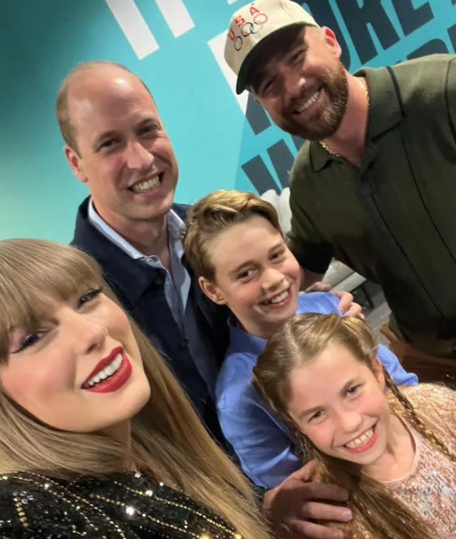 Książę William z dziećmi, Taylor Swift, i Travisem Kelce