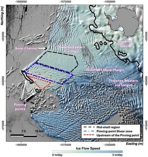 Obszar badań: Wschodni Szelf Lodowy Thwaites (TEIS) i okolice