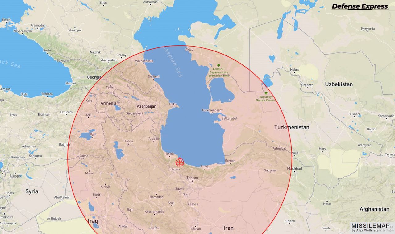 Mapa zasięgu radaru Nazir