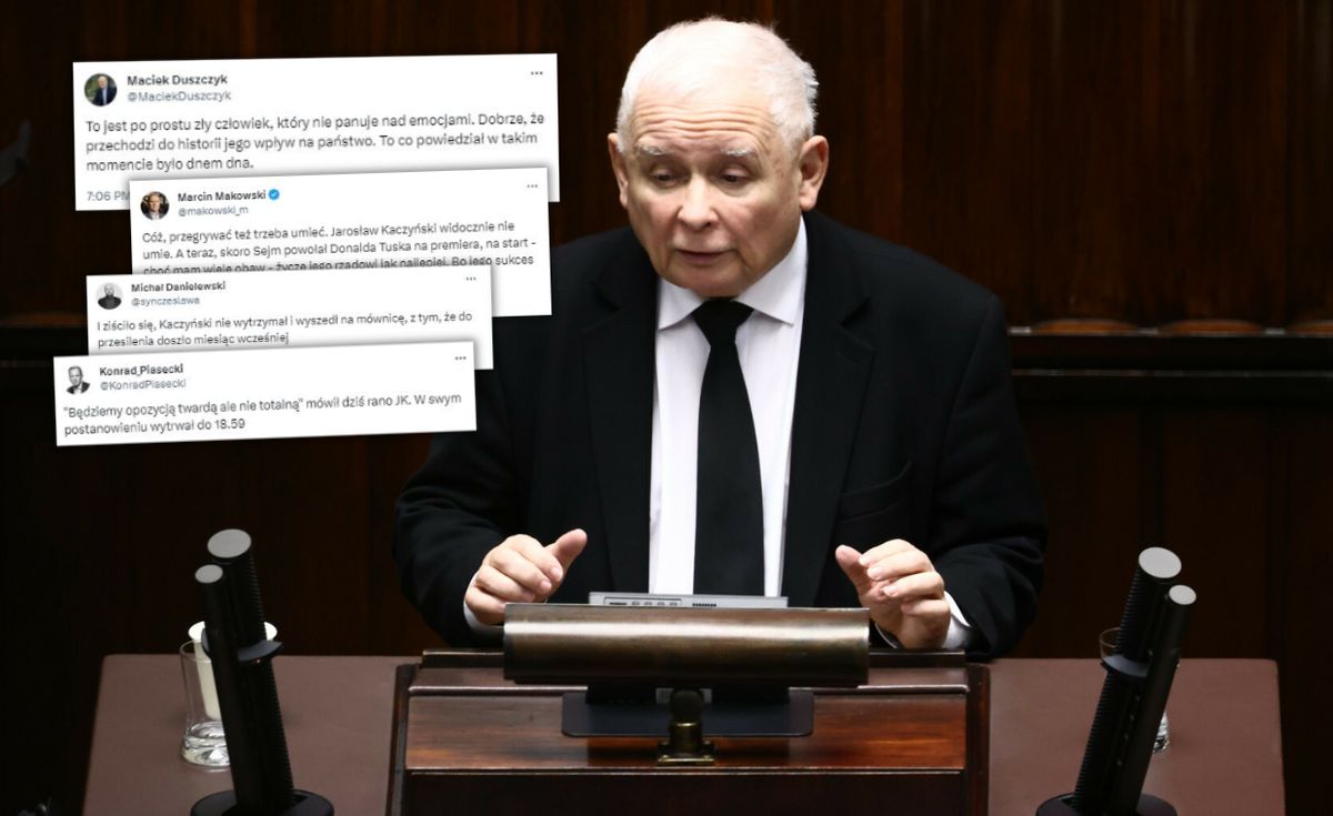  Lawina komentarzy w sieci po wtargnięciu na mównicę przez Jarosława Kaczyńskiego