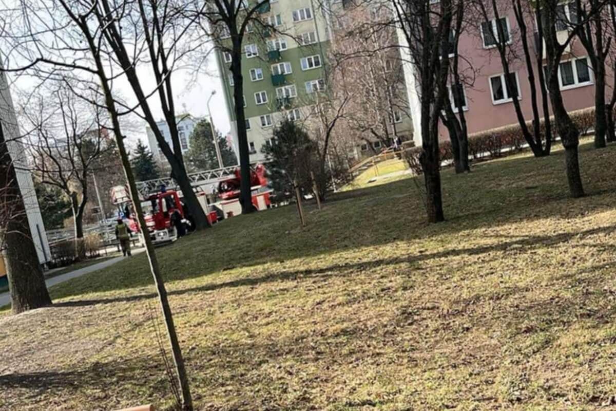 Interwencja straży pożarnej przy ul. Tumidajskiego w Lublinie
