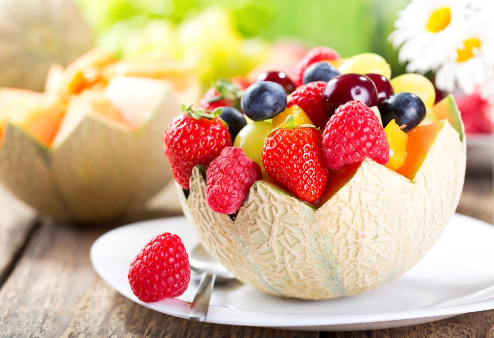 Sałatka z melonem i serem twarogowym