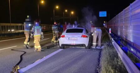 Jazda "pełnym ogniem" zakończona furą w płomieniach