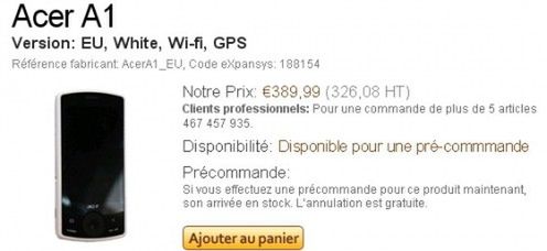 Acer A1 z Androidem w przedsprzedaży 1