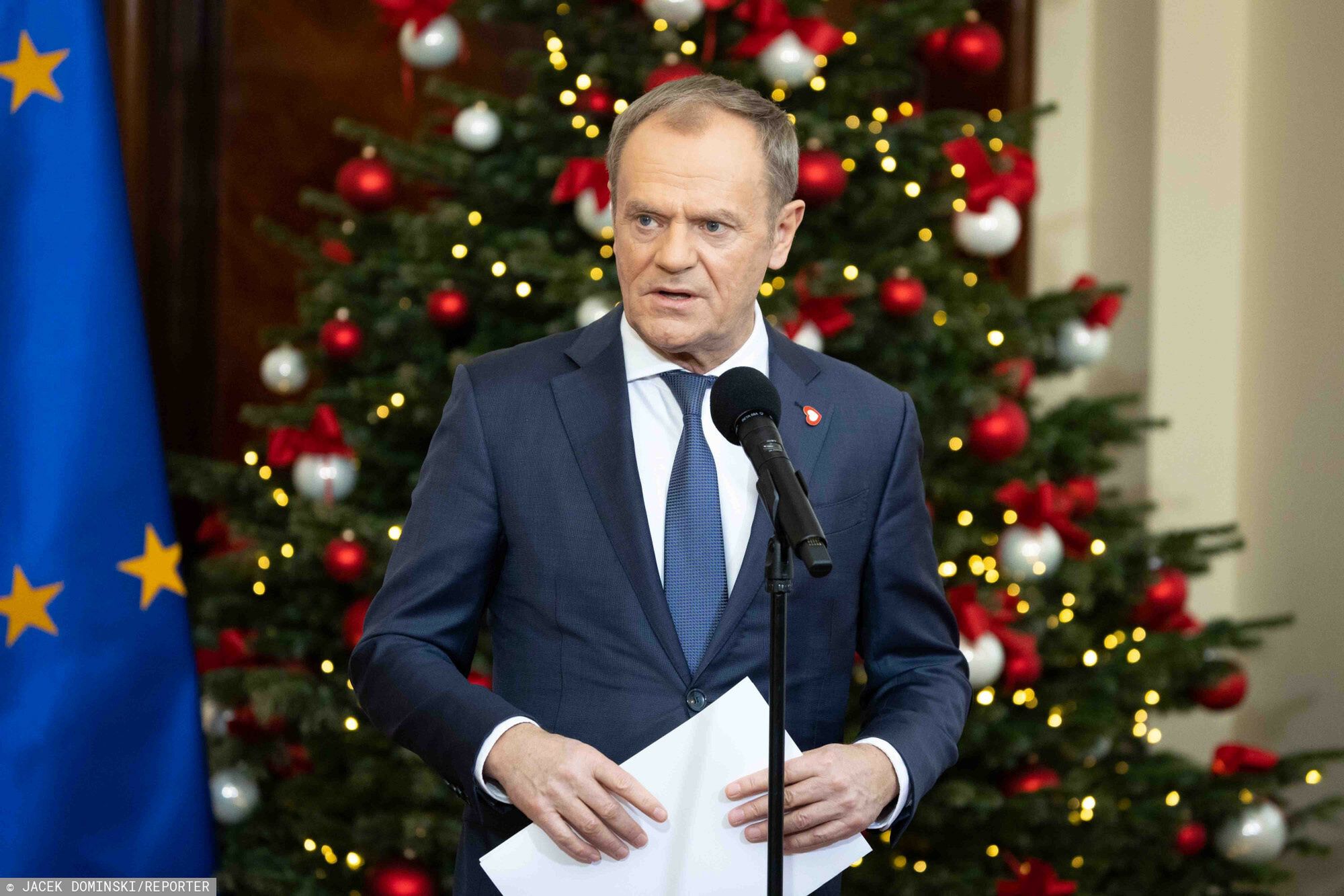 Konferencja premiera i ministra finans�w19.12.2023 Warszawa Konferencja premiera Donalda Tuska oraz ministra finansow Andrzeja Domanskiego fot Jacek Dominski/REPORTER
n/z: Donald TuskJacek Dominski/REPORTER