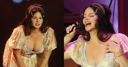 Wydekoltowana Lana Del Rey stroi miny na koncercie. Tym razem nie odcięli jej prądu (ZDJĘCIA)